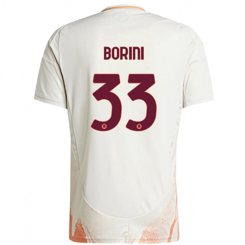 Danxen Męski Joyce Borini #33 Kremowy Biały Pomarańczowy Wyjazdowa Koszulka 2024/25 Koszulki Klubowe