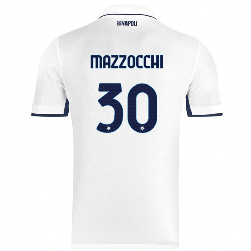 Danxen Męski Pasquale Mazzocchi #30 Biały Królewski Niebieski Wyjazdowa Koszulka 2024/25 Koszulki Klubowe