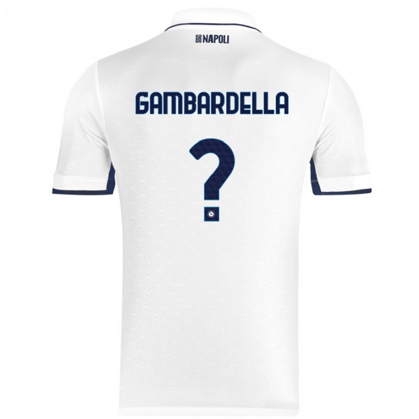 Danxen Męski Vittorio Gambardella #0 Biały Królewski Niebieski Wyjazdowa Koszulka 2024/25 Koszulki Klubowe