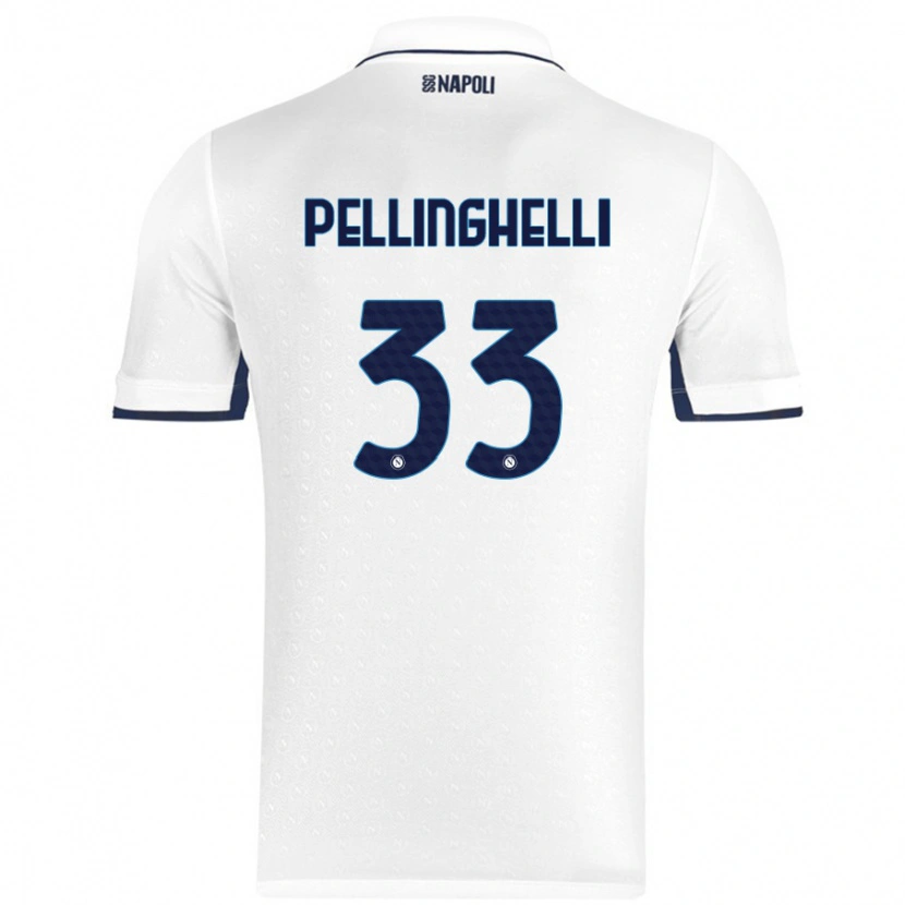 Danxen Męski Alice Pellinghelli #33 Biały Królewski Niebieski Wyjazdowa Koszulka 2024/25 Koszulki Klubowe