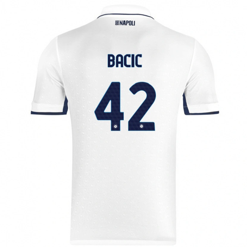 Danxen Męski Doris Bačić #42 Biały Królewski Niebieski Wyjazdowa Koszulka 2024/25 Koszulki Klubowe