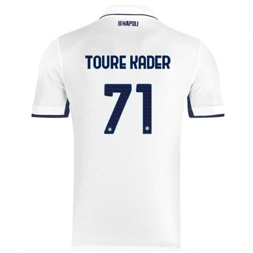 Danxen Męski Aziz Toure Kader #71 Biały Królewski Niebieski Wyjazdowa Koszulka 2024/25 Koszulki Klubowe