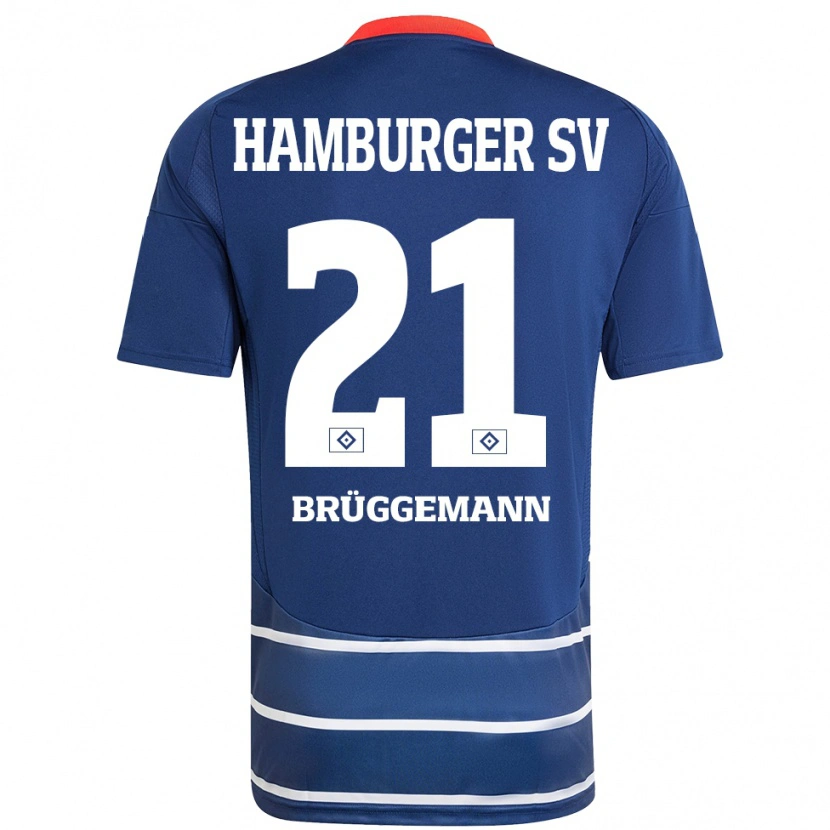 Danxen Męski William Brüggemann #21 Ciemnoniebieski Wyjazdowa Koszulka 2024/25 Koszulki Klubowe