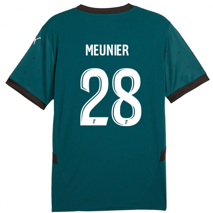 Danxen Męski Jennifer Meunier #28 Ciemnozielony Wyjazdowa Koszulka 2024/25 Koszulki Klubowe