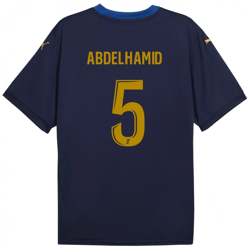 Danxen Męski Yunis Abdelhamid #5 Granatowy Złoty Wyjazdowa Koszulka 2024/25 Koszulki Klubowe