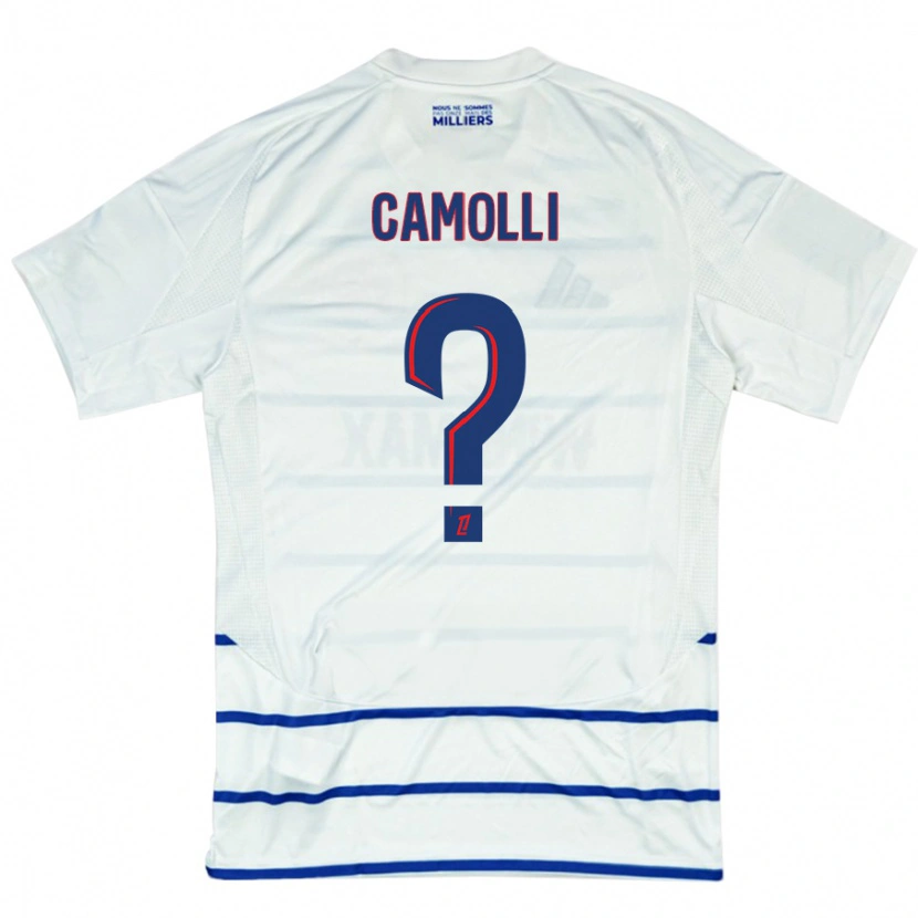 Danxen Męski Benjamin Camolli #0 Biały Niebieski Wyjazdowa Koszulka 2024/25 Koszulki Klubowe