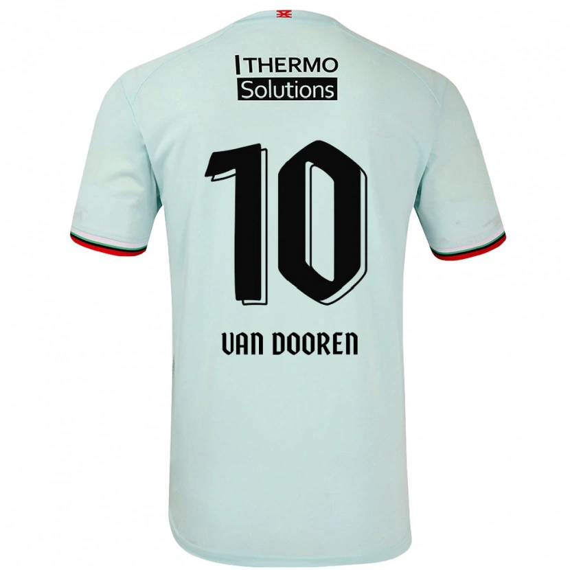 Danxen Męski Kayleigh Van Dooren #10 Jasnozielony Wyjazdowa Koszulka 2024/25 Koszulki Klubowe