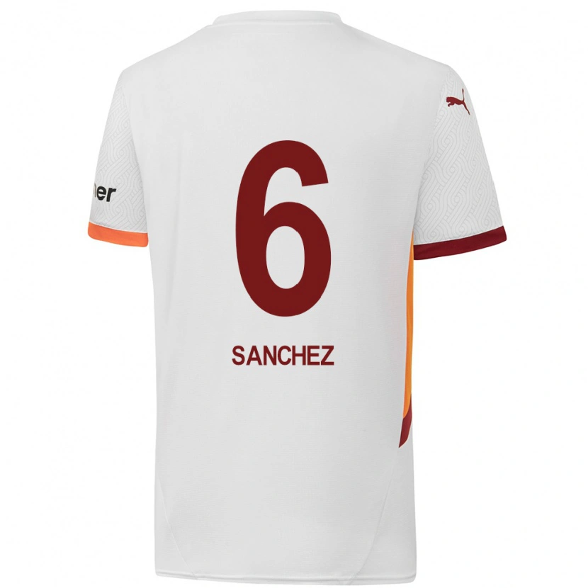 Danxen Męski Davinson Sánchez #6 Biały Żółty Czerwony Wyjazdowa Koszulka 2024/25 Koszulki Klubowe