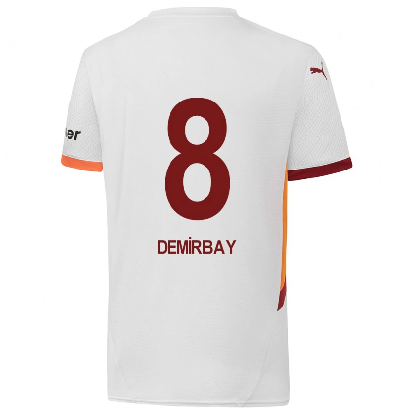Danxen Męski Kerem Demirbay #8 Biały Żółty Czerwony Wyjazdowa Koszulka 2024/25 Koszulki Klubowe