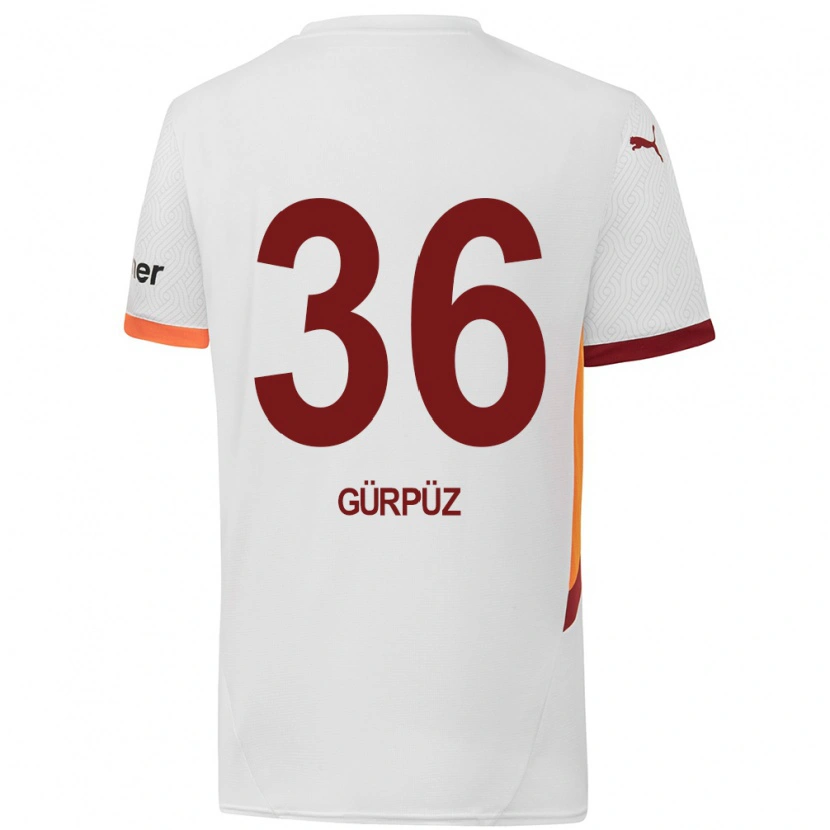 Danxen Męski Gökdeniz Gürpüz #36 Biały Żółty Czerwony Wyjazdowa Koszulka 2024/25 Koszulki Klubowe