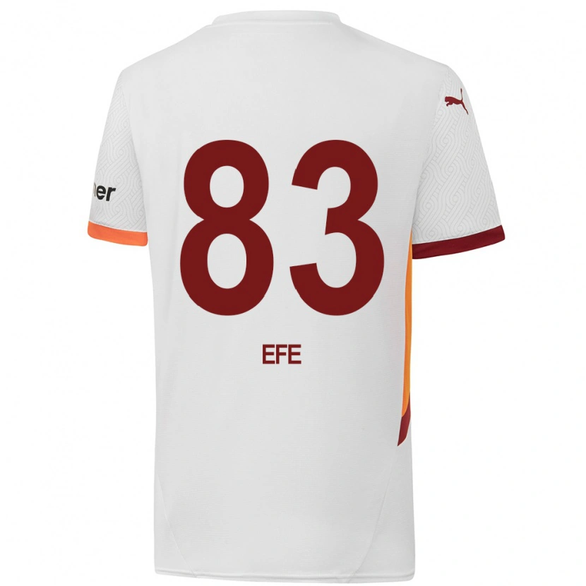 Danxen Męski Efe Akman #83 Biały Żółty Czerwony Wyjazdowa Koszulka 2024/25 Koszulki Klubowe