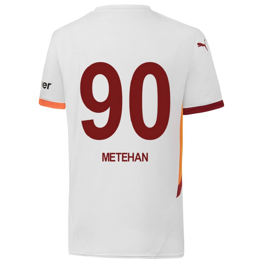 Danxen Męski Metehan Baltacı #90 Biały Żółty Czerwony Wyjazdowa Koszulka 2024/25 Koszulki Klubowe