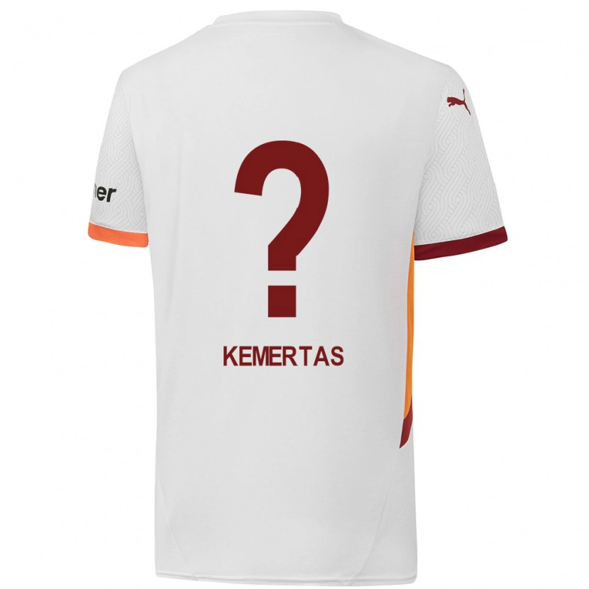 Danxen Męski Batın Özden Kemertaş #0 Biały Żółty Czerwony Wyjazdowa Koszulka 2024/25 Koszulki Klubowe