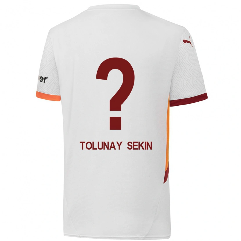 Danxen Męski Burak Tolunay Sekin #0 Biały Żółty Czerwony Wyjazdowa Koszulka 2024/25 Koszulki Klubowe