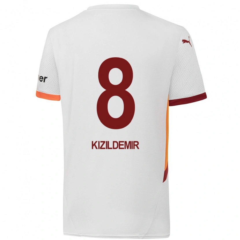 Danxen Męski Berk Kızıldemir #8 Biały Żółty Czerwony Wyjazdowa Koszulka 2024/25 Koszulki Klubowe