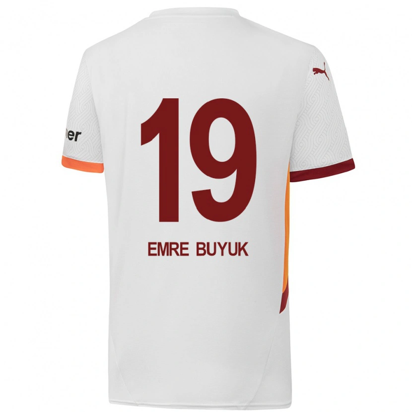 Danxen Męski Enes Emre Büyük #19 Biały Żółty Czerwony Wyjazdowa Koszulka 2024/25 Koszulki Klubowe