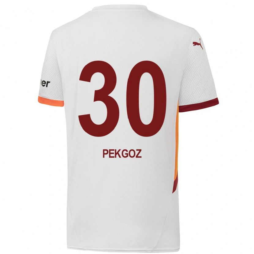 Danxen Męski Berra Pekgöz #30 Biały Żółty Czerwony Wyjazdowa Koszulka 2024/25 Koszulki Klubowe