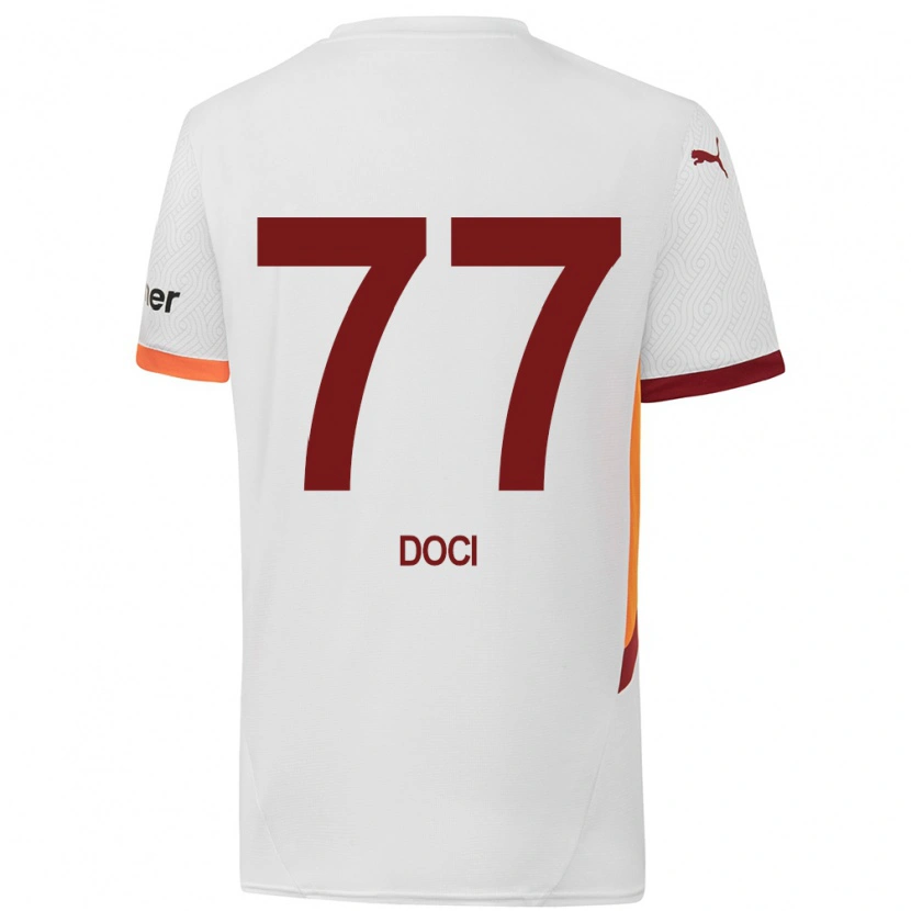 Danxen Męski Megi Doci #77 Biały Żółty Czerwony Wyjazdowa Koszulka 2024/25 Koszulki Klubowe