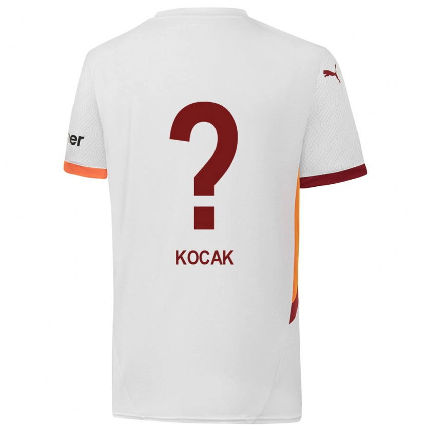 Danxen Męski Furkan Koçak #0 Biały Żółty Czerwony Wyjazdowa Koszulka 2024/25 Koszulki Klubowe