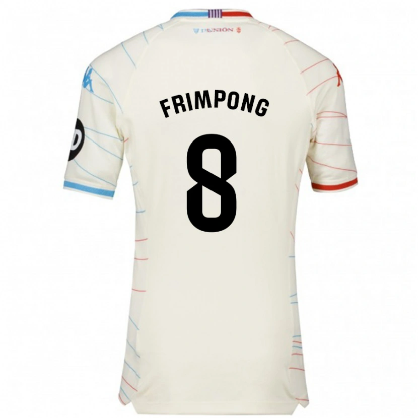 Danxen Męski Eugene Frimpong #8 Biały Czerwony Niebieski Wyjazdowa Koszulka 2024/25 Koszulki Klubowe