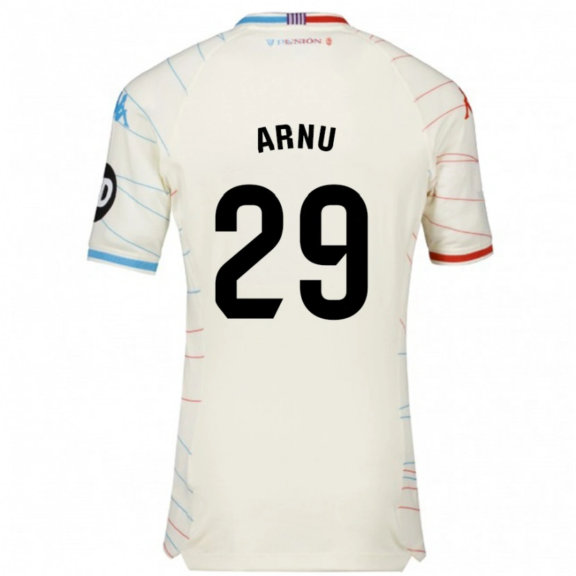 Danxen Męski Adrián Arnu #29 Biały Czerwony Niebieski Wyjazdowa Koszulka 2024/25 Koszulki Klubowe