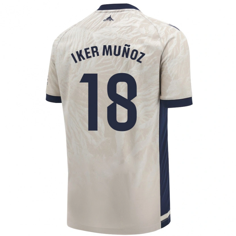 Danxen Męski Iker Muñoz #18 Jasnoszary Wyjazdowa Koszulka 2024/25 Koszulki Klubowe
