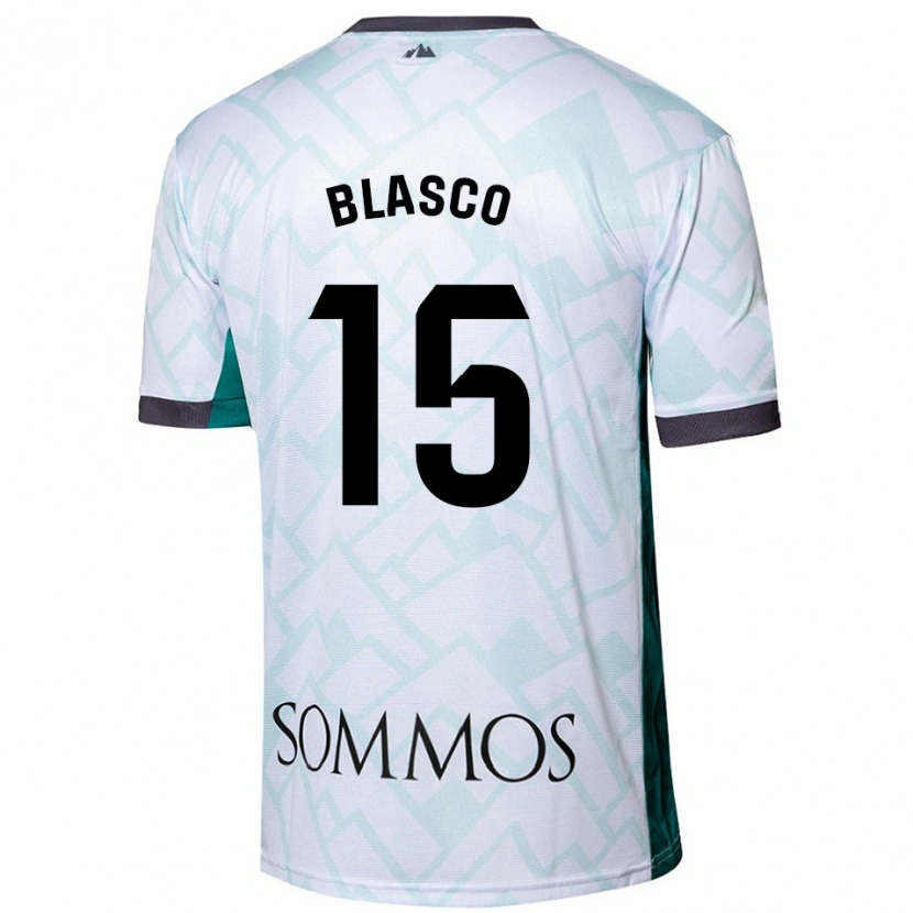 Danxen Męski Jérémy Blasco #15 Biały Zielony Wyjazdowa Koszulka 2024/25 Koszulki Klubowe