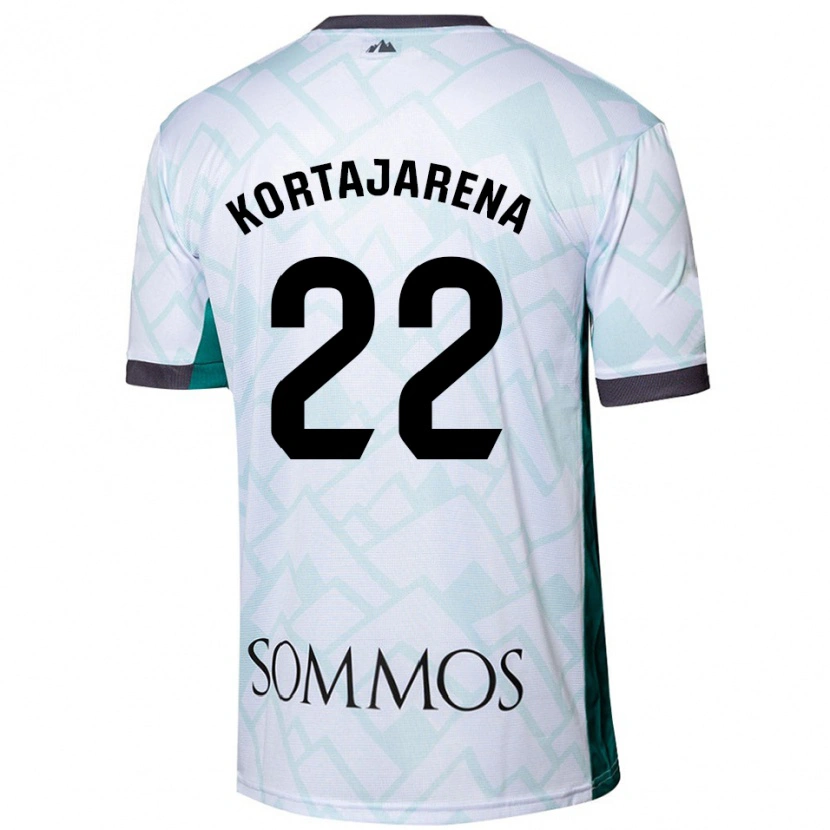 Danxen Męski Iker Kortajarena #22 Biały Zielony Wyjazdowa Koszulka 2024/25 Koszulki Klubowe