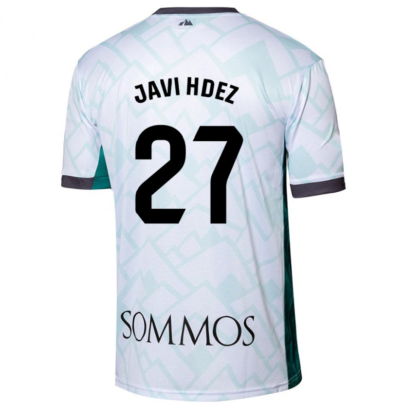 Danxen Męski Javi Hernández #27 Biały Zielony Wyjazdowa Koszulka 2024/25 Koszulki Klubowe
