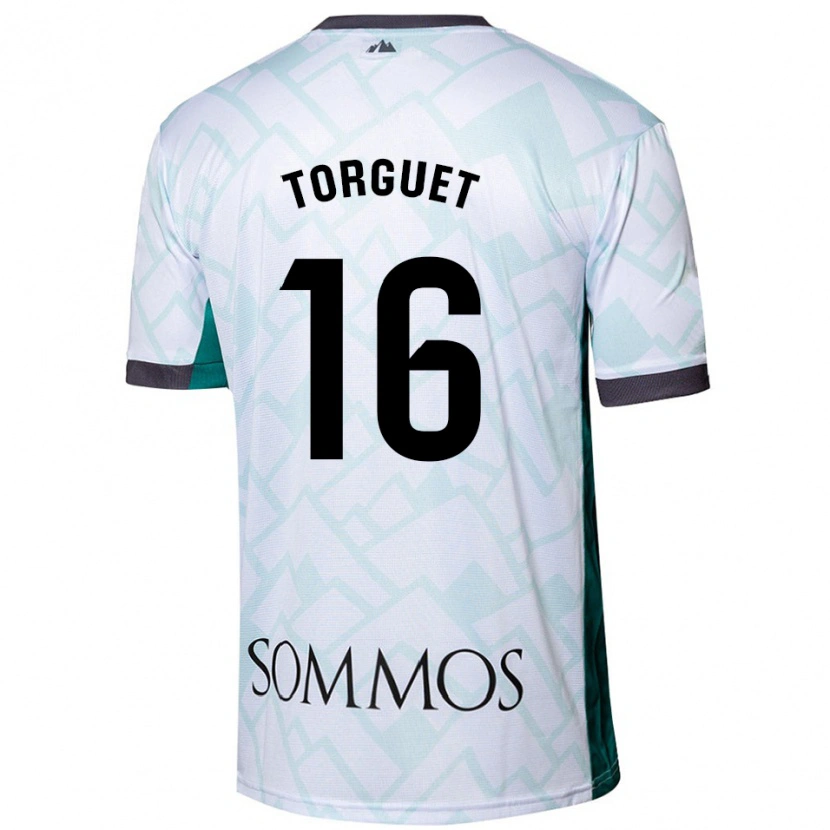 Danxen Męski Miguel Torguet #16 Biały Zielony Wyjazdowa Koszulka 2024/25 Koszulki Klubowe