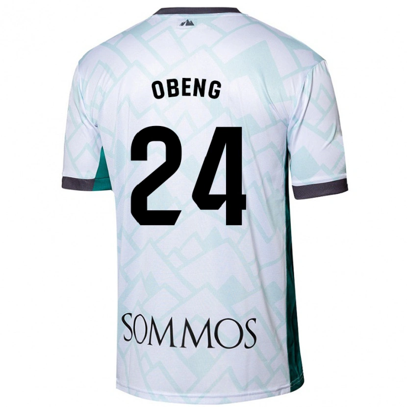 Danxen Męski Samuel Obeng #24 Biały Zielony Wyjazdowa Koszulka 2024/25 Koszulki Klubowe