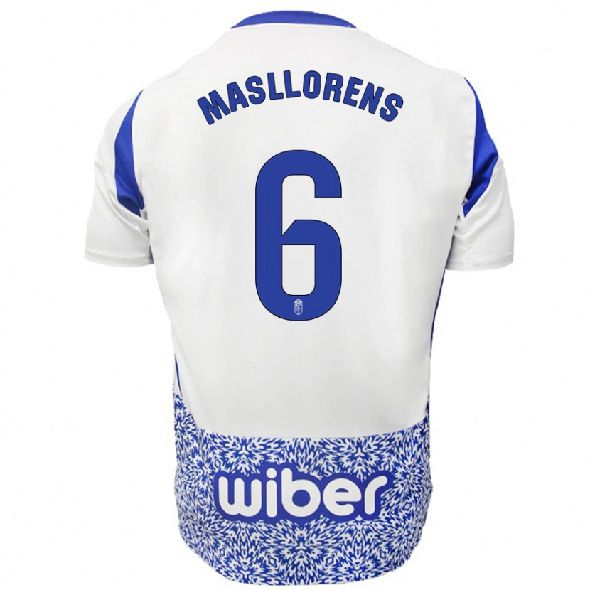 Danxen Męski José Masllorens #6 Biały Niebieski Wyjazdowa Koszulka 2024/25 Koszulki Klubowe