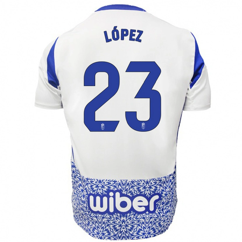 Danxen Męski Diego López #23 Biały Niebieski Wyjazdowa Koszulka 2024/25 Koszulki Klubowe