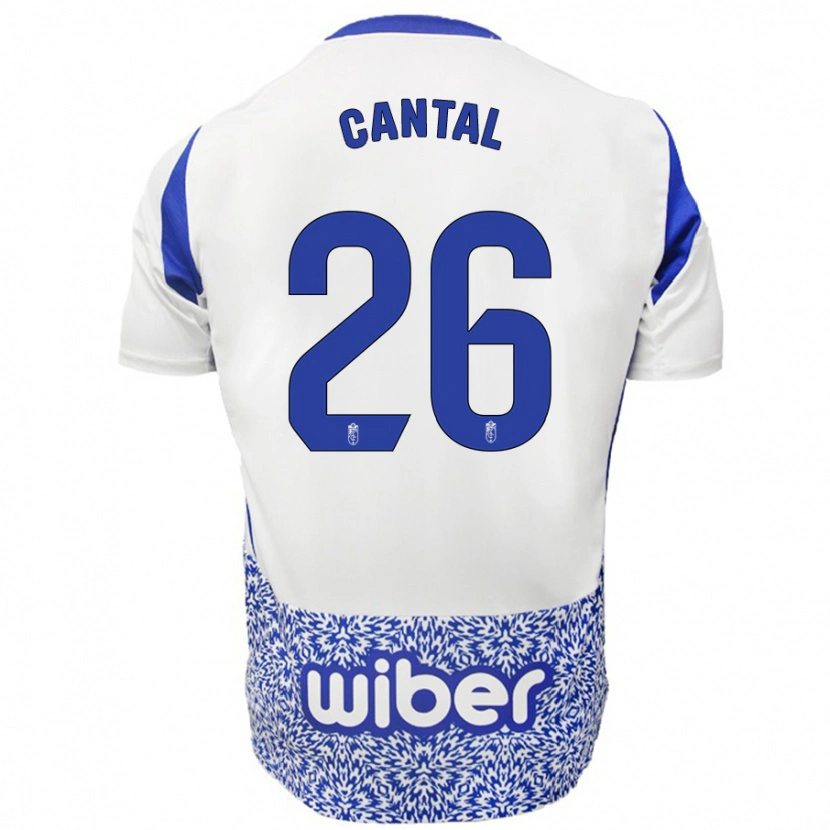 Danxen Męski Paco Cantal #26 Biały Niebieski Wyjazdowa Koszulka 2024/25 Koszulki Klubowe
