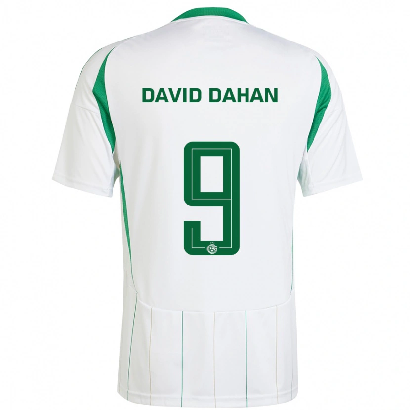 Danxen Męski Omer David Dahan #9 Biały Zielony Wyjazdowa Koszulka 2024/25 Koszulki Klubowe