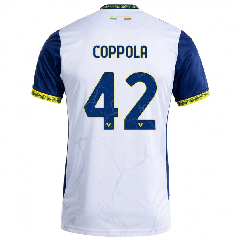 Danxen Męski Diego Coppola #42 Biały Niebieski Wyjazdowa Koszulka 2024/25 Koszulki Klubowe