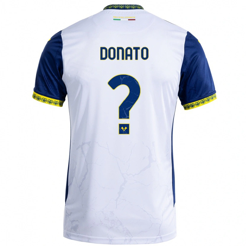Danxen Męski Domenico Donato #0 Biały Niebieski Wyjazdowa Koszulka 2024/25 Koszulki Klubowe