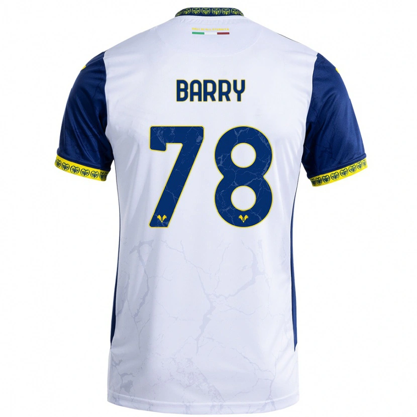 Danxen Męski Oumar Barry #78 Biały Niebieski Wyjazdowa Koszulka 2024/25 Koszulki Klubowe