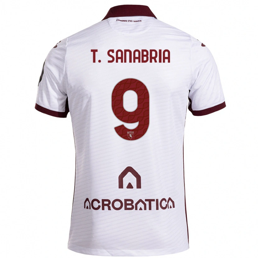 Danxen Męski Antonio Sanabria #9 Biały Kasztanowy Wyjazdowa Koszulka 2024/25 Koszulki Klubowe
