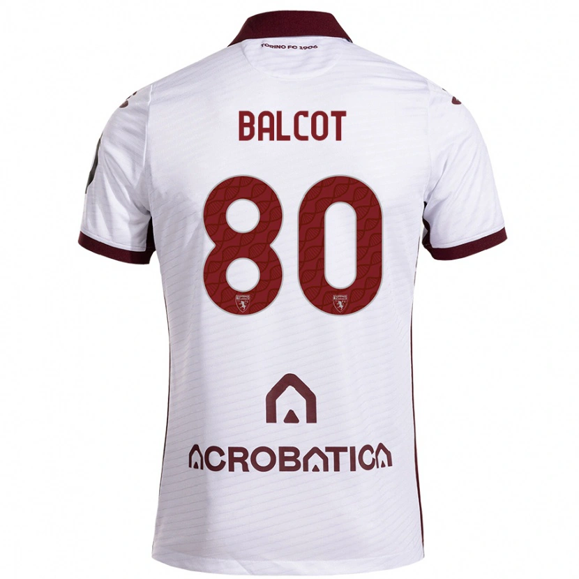 Danxen Męski Côme Bianay Balcot #80 Biały Kasztanowy Wyjazdowa Koszulka 2024/25 Koszulki Klubowe