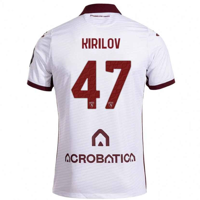 Danxen Męski Martin Kirilov #47 Biały Kasztanowy Wyjazdowa Koszulka 2024/25 Koszulki Klubowe