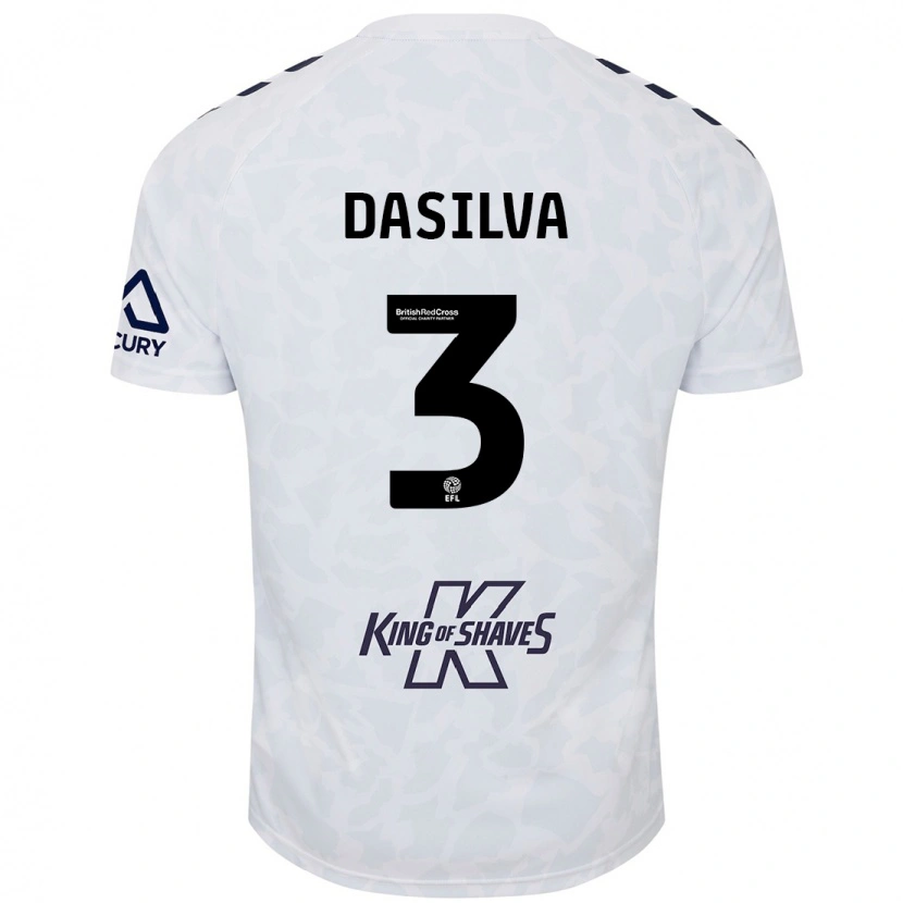 Danxen Męski Jay Dasilva #3 Biały Wyjazdowa Koszulka 2024/25 Koszulki Klubowe
