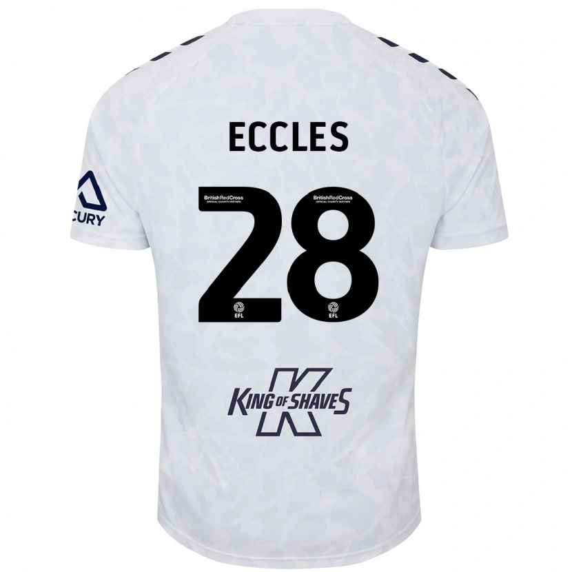 Danxen Męski Josh Eccles #28 Biały Wyjazdowa Koszulka 2024/25 Koszulki Klubowe
