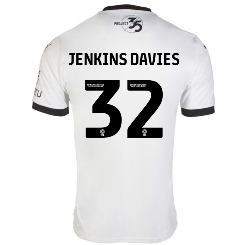 Danxen Męski Will Jenkins-Davies #32 Biały Czarny Wyjazdowa Koszulka 2024/25 Koszulki Klubowe