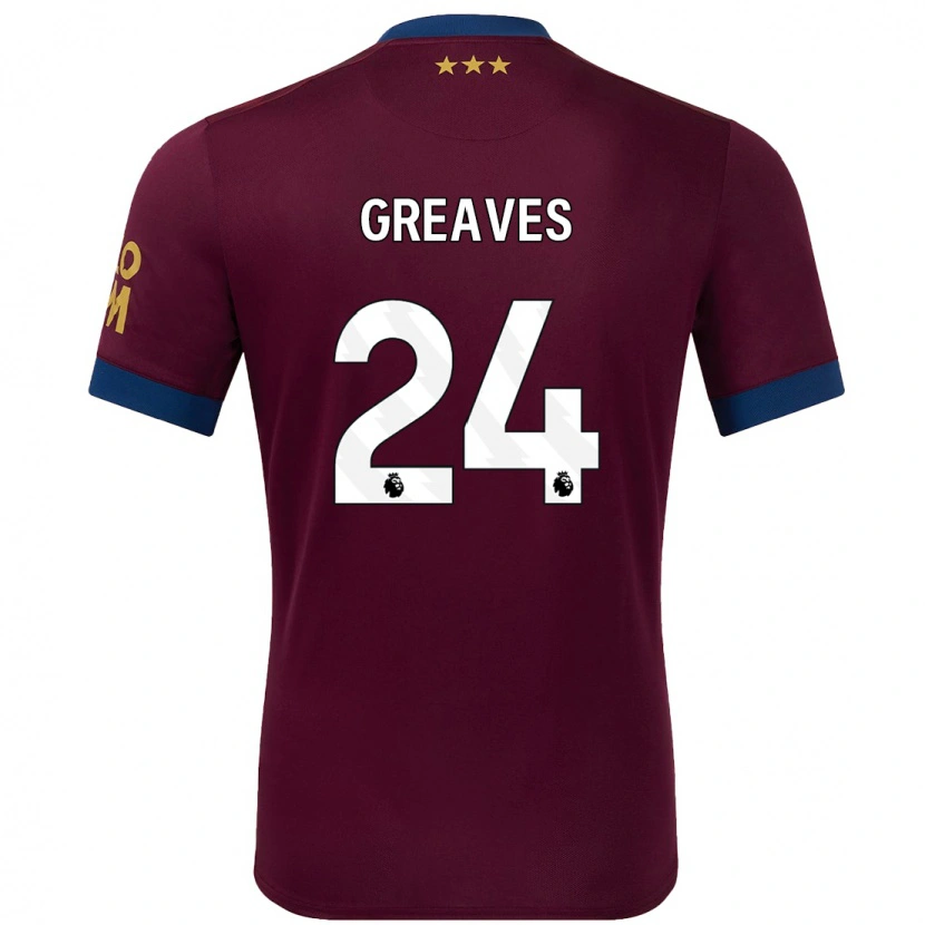 Danxen Męski Jacob Greaves #24 Brązowy Wyjazdowa Koszulka 2024/25 Koszulki Klubowe