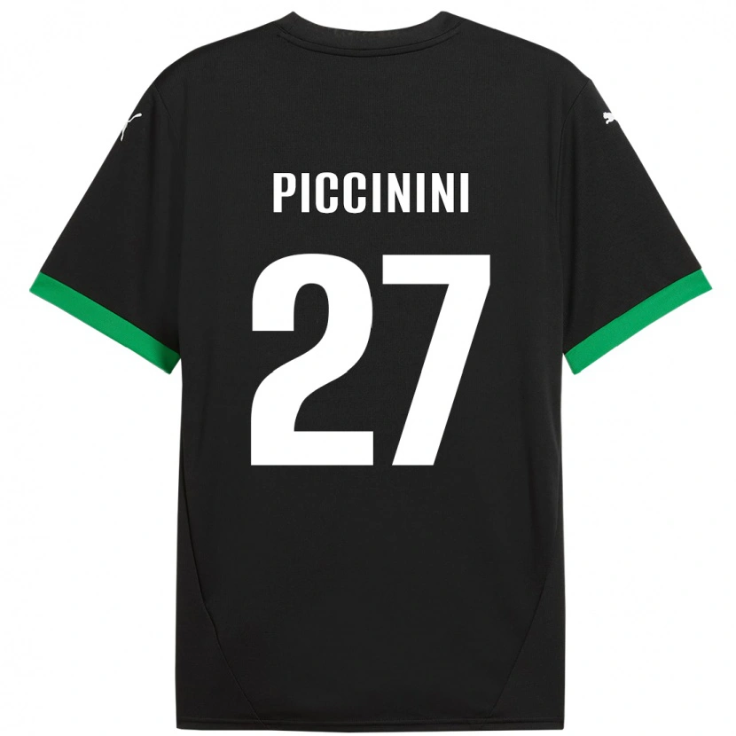 Danxen Kobiety Stefano Piccinini #27 Czarny Ciemnozielony Domowa Koszulka 2024/25 Koszulki Klubowe