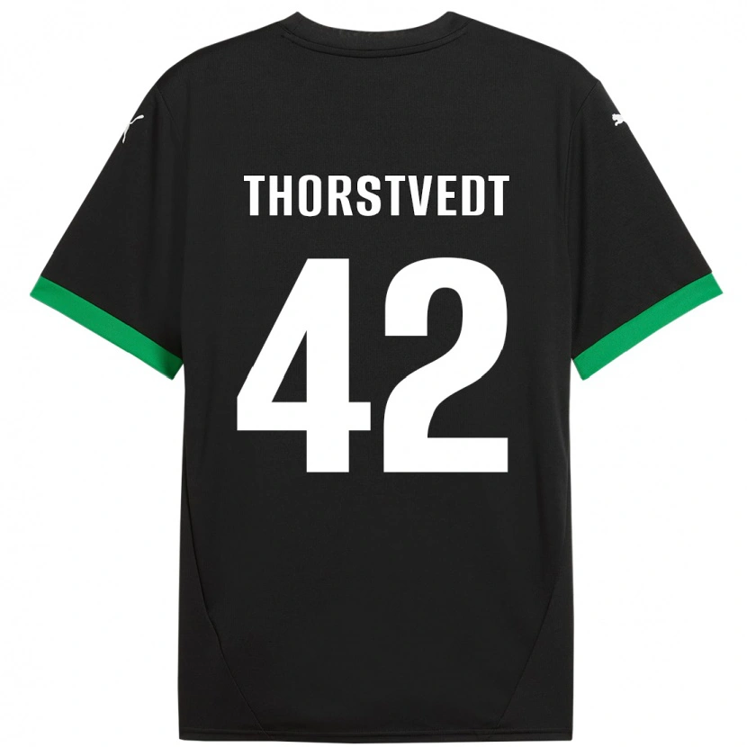 Danxen Kobiety Kristian Thorstvedt #42 Czarny Ciemnozielony Domowa Koszulka 2024/25 Koszulki Klubowe