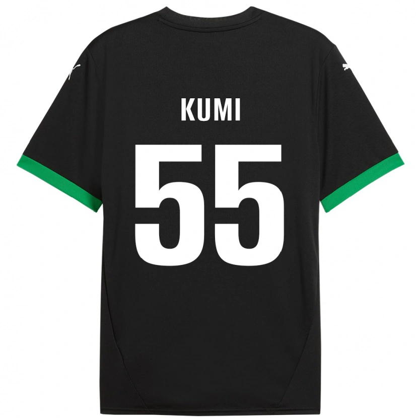 Danxen Kobiety Justin Kumi #55 Czarny Ciemnozielony Domowa Koszulka 2024/25 Koszulki Klubowe