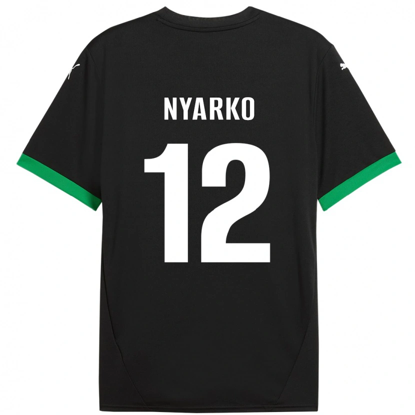 Danxen Kobiety Lorenzo Nyarko #12 Czarny Ciemnozielony Domowa Koszulka 2024/25 Koszulki Klubowe