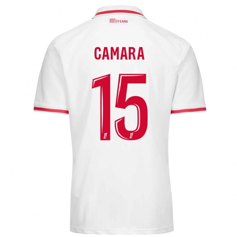 Danxen Kobiety Lamine Camara #15 Biały Czerwony Domowa Koszulka 2024/25 Koszulki Klubowe